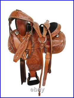 Pony Western Saddle Kids Youth Child Pleasure Trail Floral Tooled Tack 10 12 13