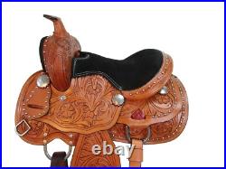 Pony Western Saddle Kids Youth Child Pleasure Trail Floral Tooled Tack 10 12 13