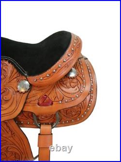 Pony Western Saddle Kids Youth Child Pleasure Trail Floral Tooled Tack 10 12 13