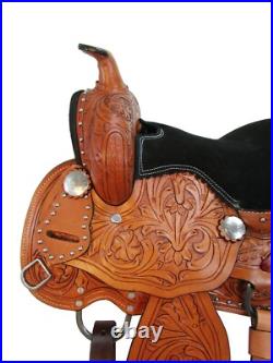 Pony Western Saddle Kids Youth Child Pleasure Trail Floral Tooled Tack 10 12 13