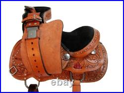 Pony Western Saddle Kids Youth Child Pleasure Trail Floral Tooled Tack 10 12 13