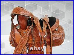 Pony Western Saddle Kids Youth Child Pleasure Trail Floral Tooled Tack 10 12 13