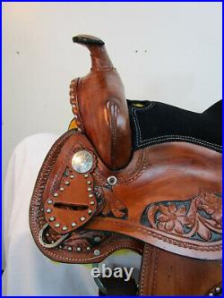 Pony Western Saddle Used 10 12 13 Pleasure Trail Barrel Racing Leather Tack Set