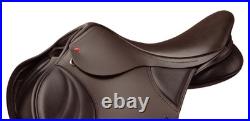 Premium Dark Brown English Jumping Saddle Close Contact 16 Inch Horse Tack