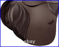 Premium Dark Brown English Jumping Saddle Close Contact 16 Inch Horse Tack