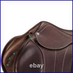 Premium Dark Brown English Jumping Saddle Genuine Leather Seat 17 Inch
