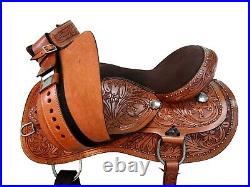 Premium Genuine Leather Western Floral Horse Saddle Reins Pleasure Trail Barrel