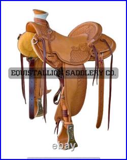Premium Hand-Tooled Western Wade Saddle Carved Leather Horse Tack