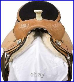 Premium Leather Barrel Racing Horse Tack Western Saddle All Size Free Shipping