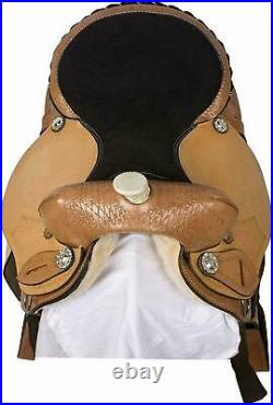 Premium Leather Barrel Racing Horse Tack Western Saddle All Size Free Shipping