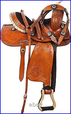 Premium Leather Comfort Western Barrel Racing Trail Equestrian Horse Saddle