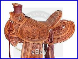 Premium Leather Western A Fork Wade Tree Roping Ranch Horse Saddle Size 14 to 18