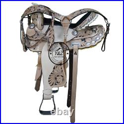 Premium Leather Western Barrel Horse Saddle Tack Set Size 14 to 18 (Y&Z)