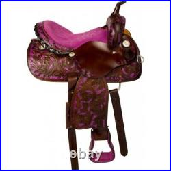Premium Leather Western Barrel Horse Saddle Tack Set Size 14 to 18 (Y&Z)