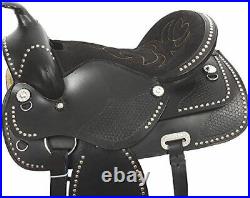 Premium Leather Western Barrel Horse Saddle Tack Set Size 14 to 18 (Y&Z)