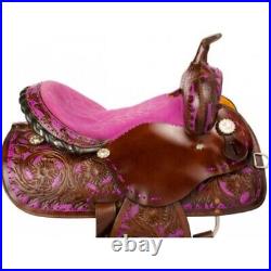 Premium Leather Western Barrel Horse Saddle Tack Set Size 14 to 18 (Y&Z)