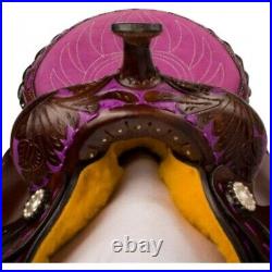 Premium Leather Western Barrel Horse Saddle Tack Set Size 14 to 18 (Y&Z)