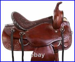 Premium Leather Western Barrel Racing Horse Saddle Tack Set Seat Size 14 to 18