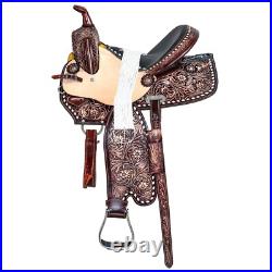 Premium Leather Western Barrel Racing Horse Saddle Tack Set Size 14 to 18Y-21