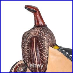 Premium Leather Western Barrel Racing Horse Saddle Tack Set Size 14 to 18Y-21