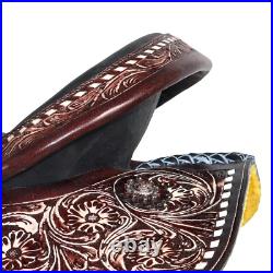 Premium Leather Western Barrel Racing Horse Saddle Tack Set Size 14 to 18Y-21