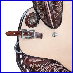 Premium Leather Western Barrel Racing Horse Saddle Tack Set Size 14 to 18Y-21