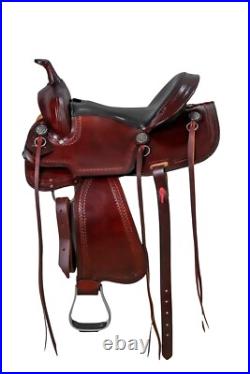 Premium Leather Western Barrel Racing Horse Saddle Tack Set Size 14 to 18