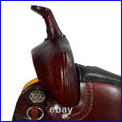 Premium Leather Western Barrel Racing Horse Saddle Tack Set Size 14 to 18