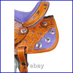 Premium Leather Western Barrel Racing Horse Saddle Tack Set Size 14 to 18