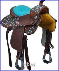 Premium Leather Western Barrel Racing Horse Saddle Tack Set Size 14 to 18