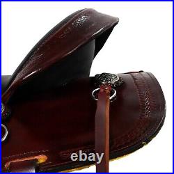 Premium Leather Western Barrel Racing Horse Saddle Tack Set Size 14 to 18
