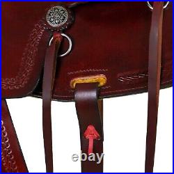 Premium Leather Western Barrel Racing Horse Saddle Tack Set Size 14 to 18