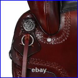 Premium Leather Western Barrel Racing Horse Saddle Tack Set Size 14 to 18