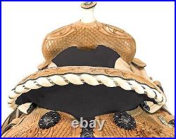 Premium Leather Western Barrel Racing Horse Saddle Tack Set Size 14 to 18