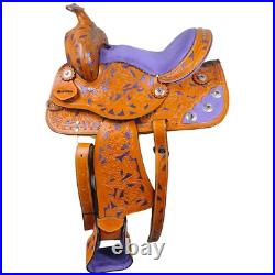Premium Leather Western Barrel Racing Horse Saddle Tack Set Size 14 to 18