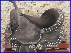 Premium Leather Western Barrel Racing Horse Saddle Tack Set Size 14 to 18