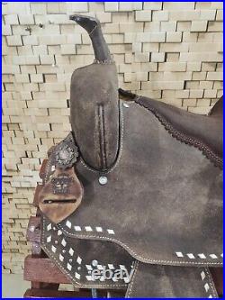Premium Leather Western Barrel Racing Horse Saddle Tack Set Size 14 to 18