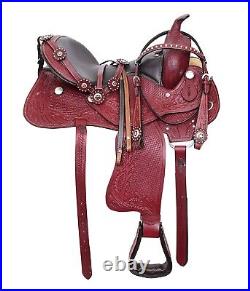 Premium Leather Western Barrel Racing Horse Saddle Tack Set Size 14 to 18 Y-60