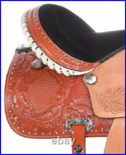 Premium Leather Western Barrel Racing Horse Tack Saddle Set in All Sizes