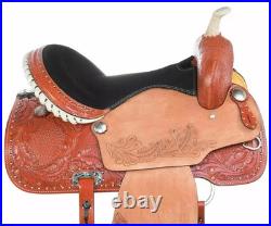 Premium Leather Western Barrel Racing Horse Tack Saddle Set in All Sizes