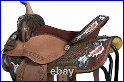 Premium Leather Western Barrel Racing Trail Horse Saddle Tack Size 10 to 18.5