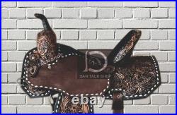 Premium Leather Western Horse Barrel Saddle with tack set and Free Shippint