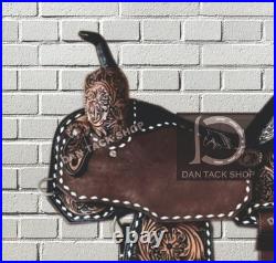 Premium Leather Western Horse Barrel Saddle with tack set and Free Shippint