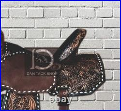 Premium Leather Western Horse Barrel Saddle with tack set and Free Shippint
