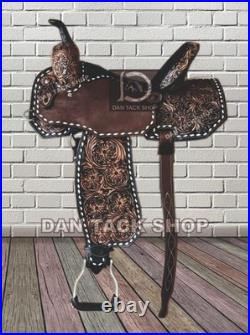 Premium Leather Western Horse Barrel Saddle with tack set and Free Shippint