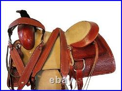 Premium Leather Western Horse Pleasure Trail 16 17 Roping Team Ranch Saddle Tack
