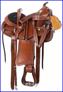 Premium Leather Western Horse Saddle Tack Set Size 14 to 18 (Y&Z)