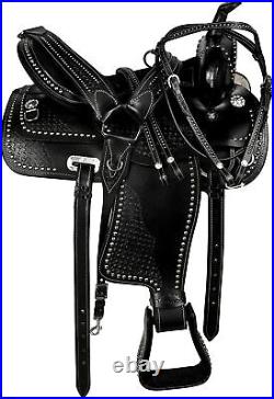 Premium Leather Western Pleasure Trail Barrel Racing Adult Horse Saddle Tack