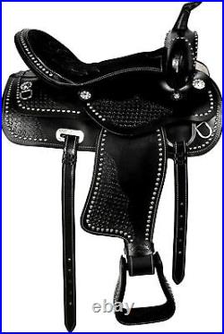 Premium Leather Western Pleasure Trail Barrel Racing Adult Horse Saddle Tack