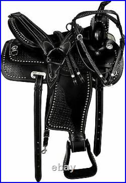 Premium Leather Western Pleasure Trail Barrel Racing Adult Horse Tack Saddle F/S
